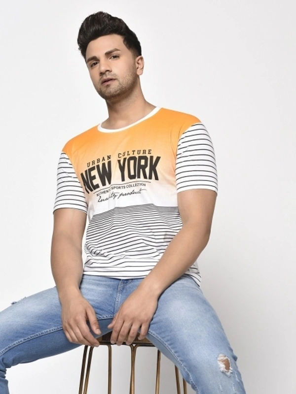 Smartees Printed Men Round Neck White T-Shirt  - XL, Sidhu Collection 