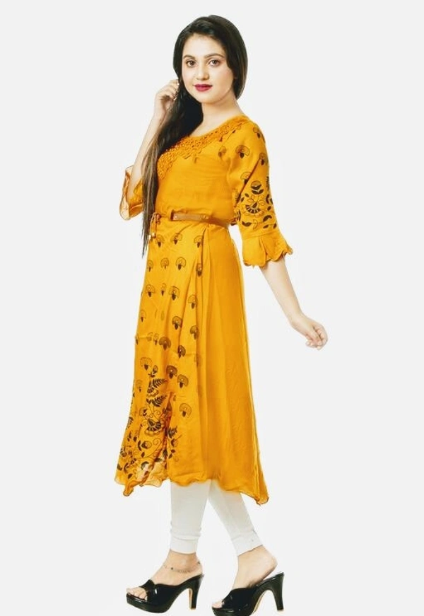 Adrika Attractive Kurtis (SCS40879126)  - Yellow , XL , Sidhu Collection 