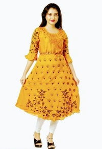 Adrika Attractive Kurtis (SCS40879126)  - Yellow , XXL , Sidhu Collection 