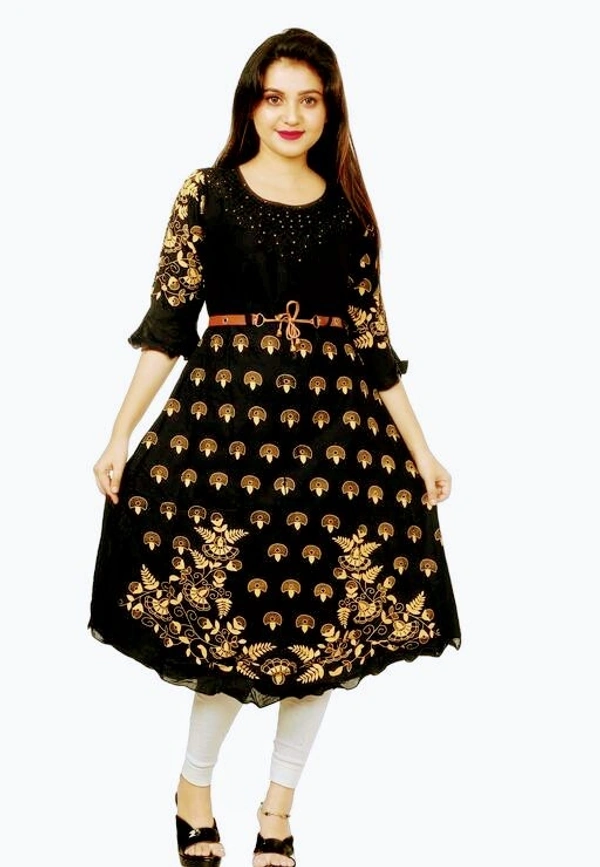 Adrika Attractive Kurtis (SCS40879126)  - Black 2, Free Size, Sidhu Collection 