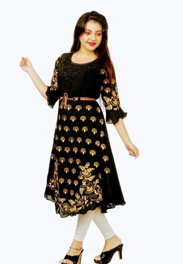 Adrika Attractive Kurtis (SCS40879126)  - Black 2, Free Size, Sidhu Collection 