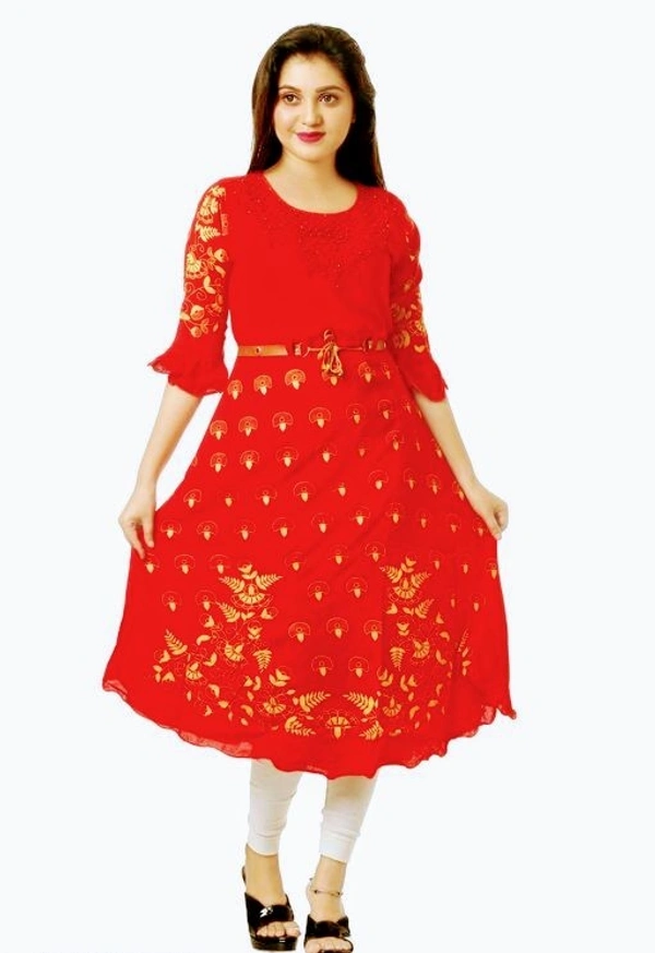 Adrika Attractive Kurtis (SCS40879126)  - Red , Free Size, Sidhu Collection 