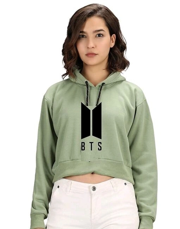 Trishikhine Women's Cotton BTS Printed Crop Hooded Sweatshirt Pack Of 2 (SCS50704269)  - XL , Sidhu Collection 