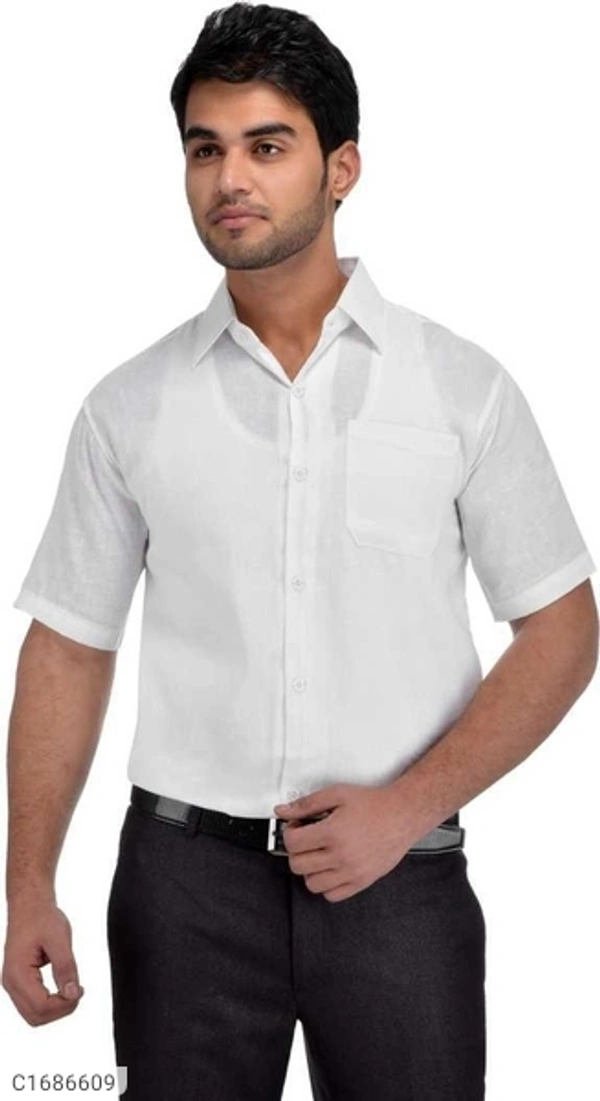 Khadi Solid Half Sleeves Regular Fit Formal Plus Size Shirts (SC1686609)  - M, Sidhu Collection 