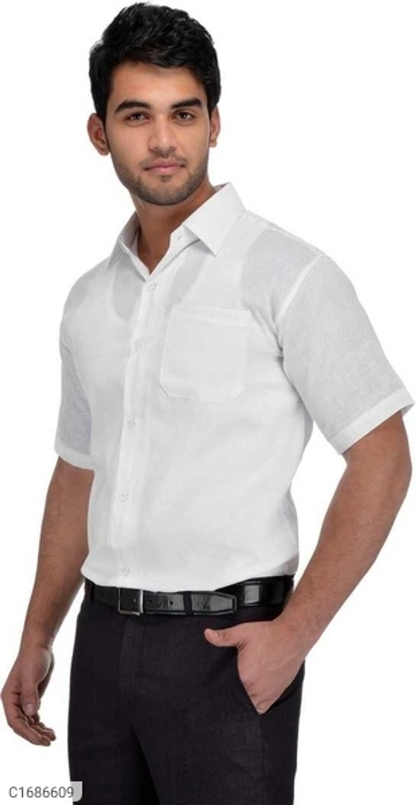 Khadi Solid Half Sleeves Regular Fit Formal Plus Size Shirts (SC1686609)  - L, Sidhu Collection 