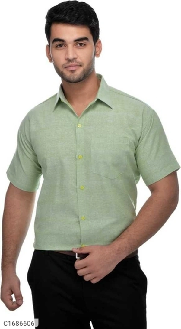 Khadi Solid Half Sleeves Regular Fit Formal Plus Size Shirts (SC1686609)  - L, Sidhu Collection 
