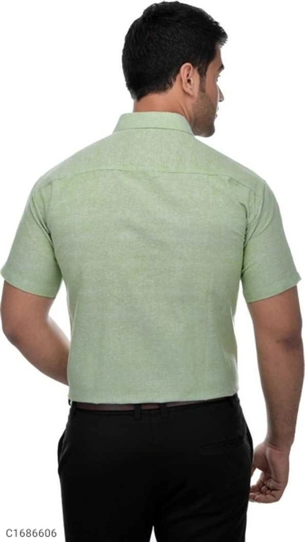 Khadi Solid Half Sleeves Regular Fit Formal Plus Size Shirts (SC1686609)  - L, Sidhu Collection 