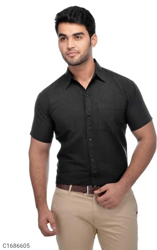 Khadi Solid Half Sleeves Regular Fit Formal Plus Size Shirts (SC1686609)  - M, Sidhu Collection 