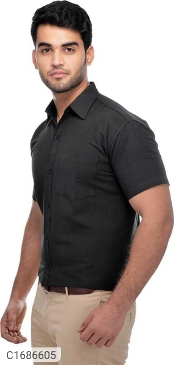 Khadi Solid Half Sleeves Regular Fit Formal Plus Size Shirts (SC1686609)  - M, Sidhu Collection 