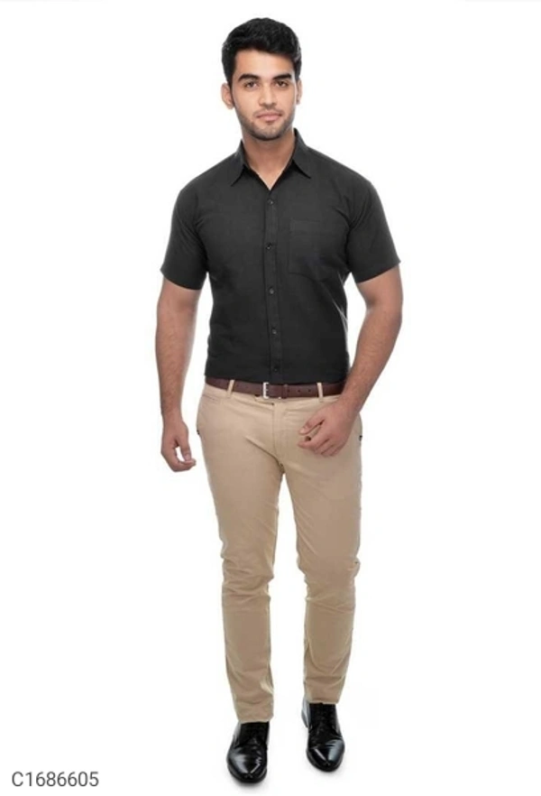 Khadi Solid Half Sleeves Regular Fit Formal Plus Size Shirts (SC1686609)  - XL , Sidhu Collection 