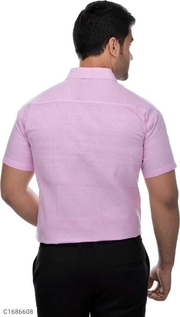 Khadi Solid Half Sleeves Regular Fit Formal Plus Size Shirts (SC1686609)  - L, Sidhu Collection 