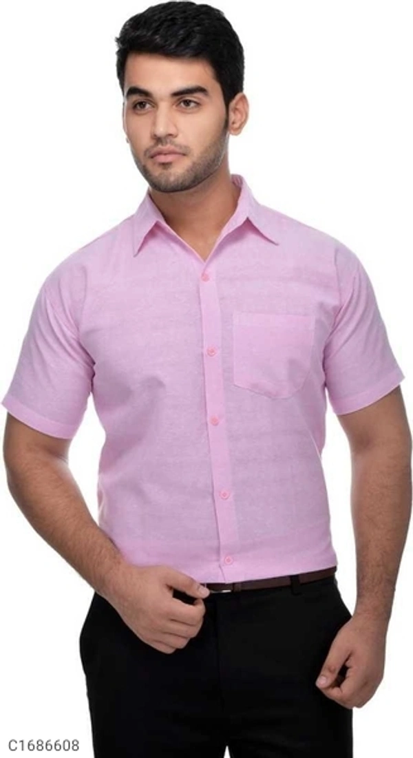 Khadi Solid Half Sleeves Regular Fit Formal Plus Size Shirts (SC1686609)  - L, Sidhu Collection 