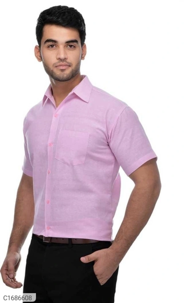 Khadi Solid Half Sleeves Regular Fit Formal Plus Size Shirts (SC1686609)  - L, Sidhu Collection 