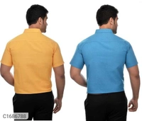  Solid Half Sleeves Regular Fit Formal Plus Size Shirts (Pack Of 2) (SC1686784)  - 3XL , Sidhu Collection 