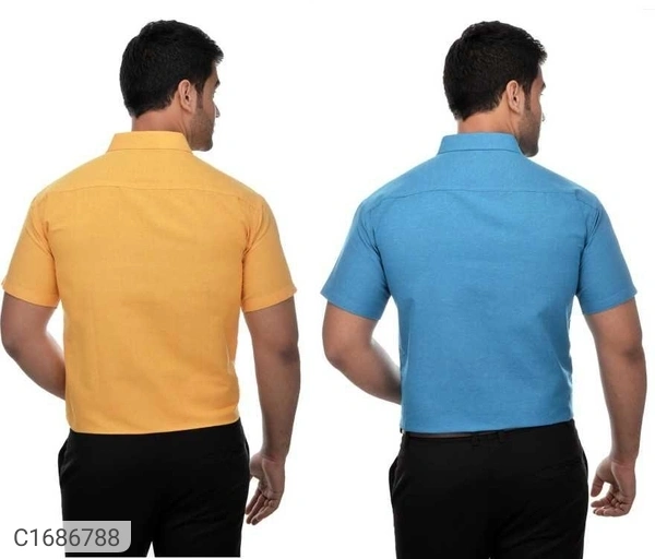  Solid Half Sleeves Regular Fit Formal Plus Size Shirts (Pack Of 2) (SC1686784)  - 3XL , Sidhu Collection 