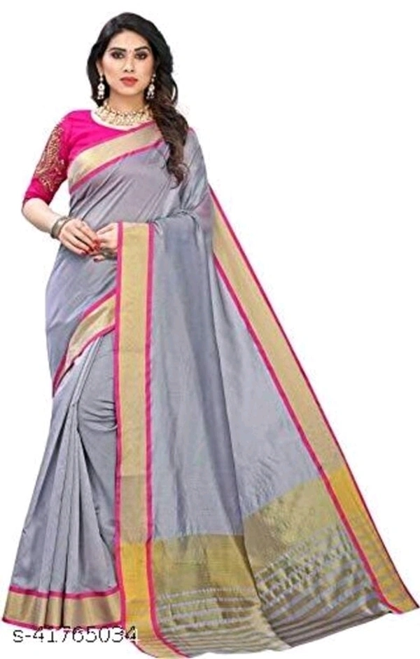 Aagam Superior Sarees (SCS41765034)  - Grey, Free , Sidhu Collection 