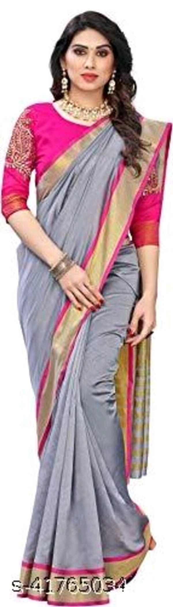 Aagam Superior Sarees (SCS41765034)  - Grey, Free , Sidhu Collection 