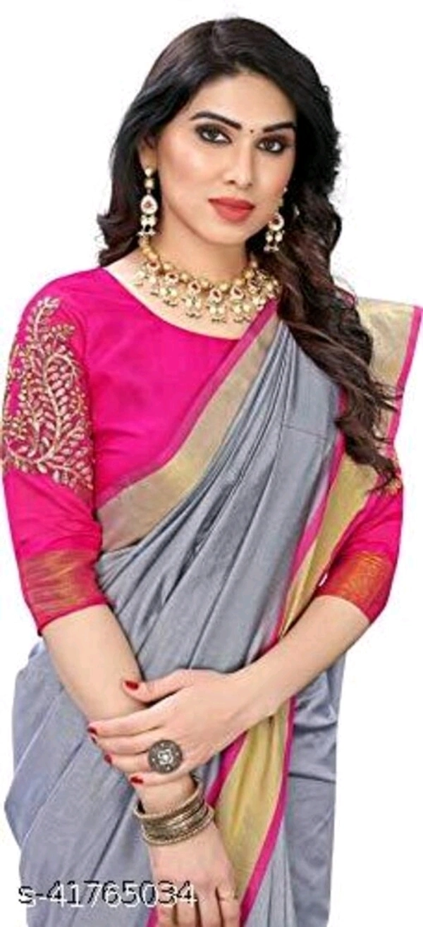 Aagam Superior Sarees (SCS41765034)  - Grey, Free , Sidhu Collection 