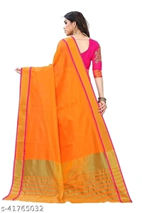 Aishani Fashionable Sarees (SCS41765032)  - Orange , Free , Sidhu Collection 