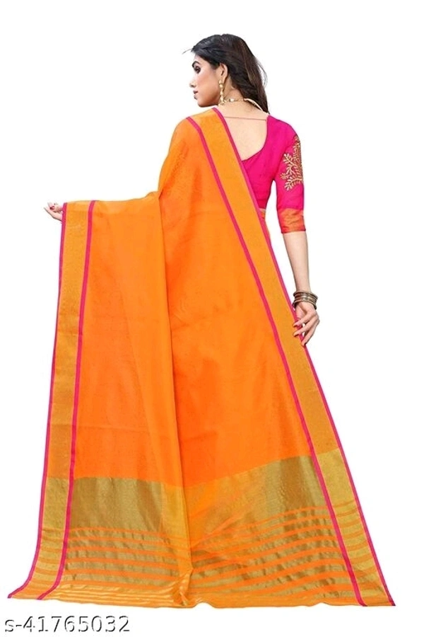 Aishani Fashionable Sarees (SCS41765032)  - Orange , Free , Sidhu Collection 