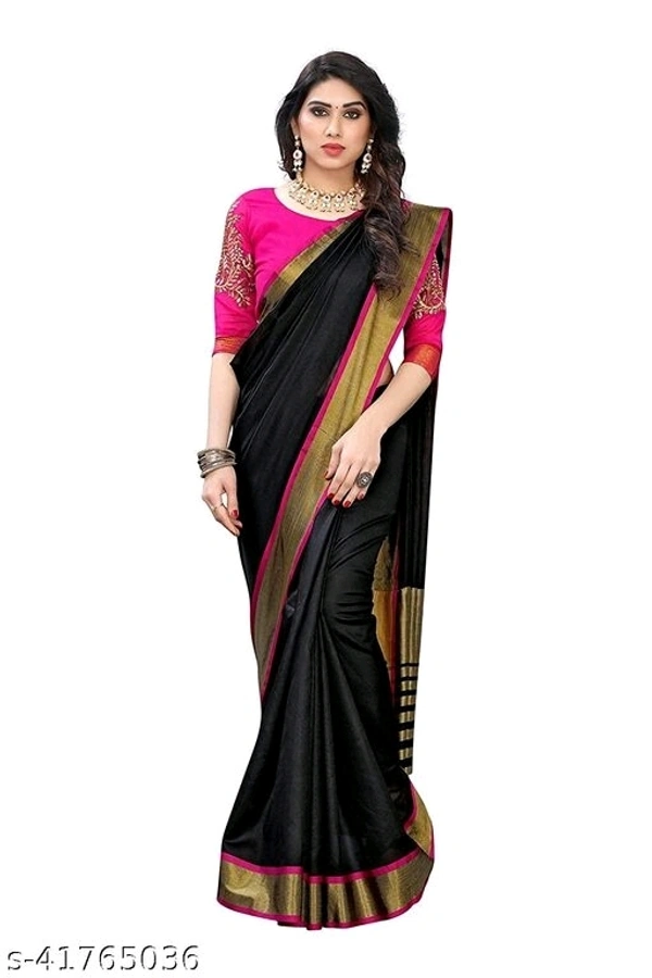 Alisha Refined Sarees (SCS41765036)  - Black, Free, Sidhu Collection 