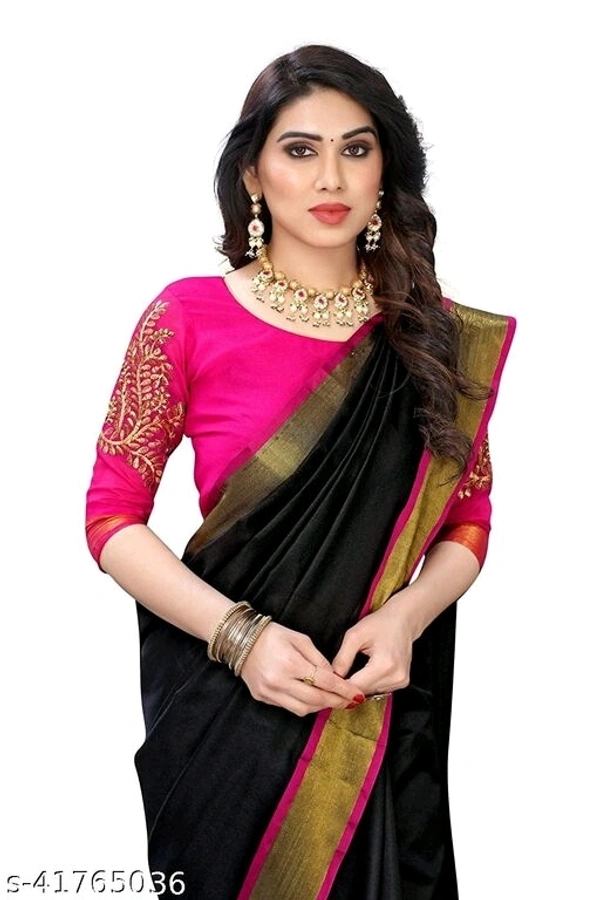 Alisha Refined Sarees (SCS41765036)  - Black, Free, Sidhu Collection 