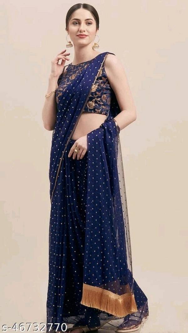 Charvi Voguish Sarees (SCS46732769)  - Navy Blue , Free, Sidhu Collection 