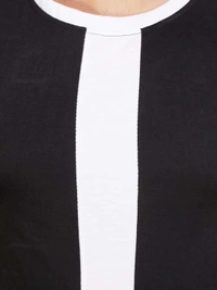  Cotton Blend Color Block T-Shirt (SC931954)  - Black , L, Sidhu Collection 