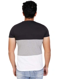 Cotton Blend Color Block T-Shirt (SC931956)  - Multi , S, Sidhu Collection 