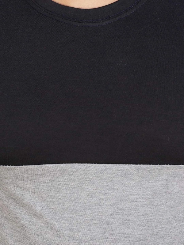 Cotton Blend Color Block T-Shirt (SC931956)  - Multi , L, Sidhu Collection 