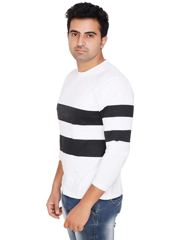 Cotton Blend Color Block T-Shirt (Code: SC931955) - Multi , L, Sidhu Collection 