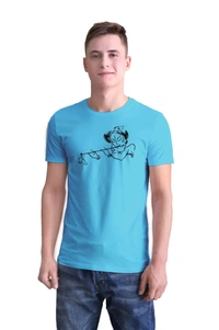  Cotton Blend Printed Half Sleeves Mens T-Shirt (Code: SC1928353)  - Sky, M, Sidhu Collection 