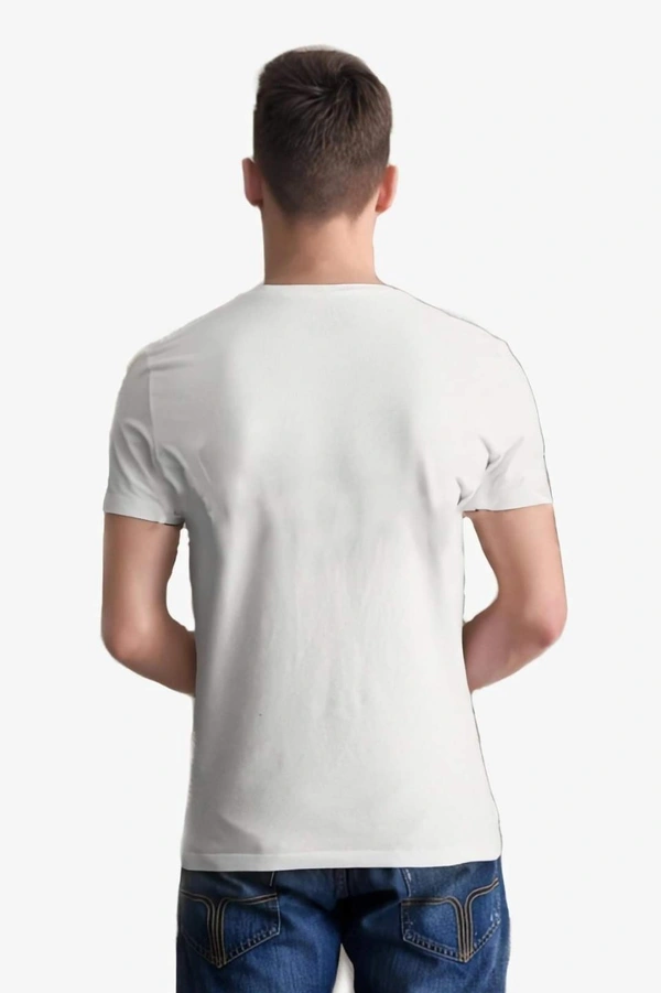 Cotton Blend Printed Half Sleeves Mens T-Shirt (Code: SC1928350) - White , L, Sidhu Collection 