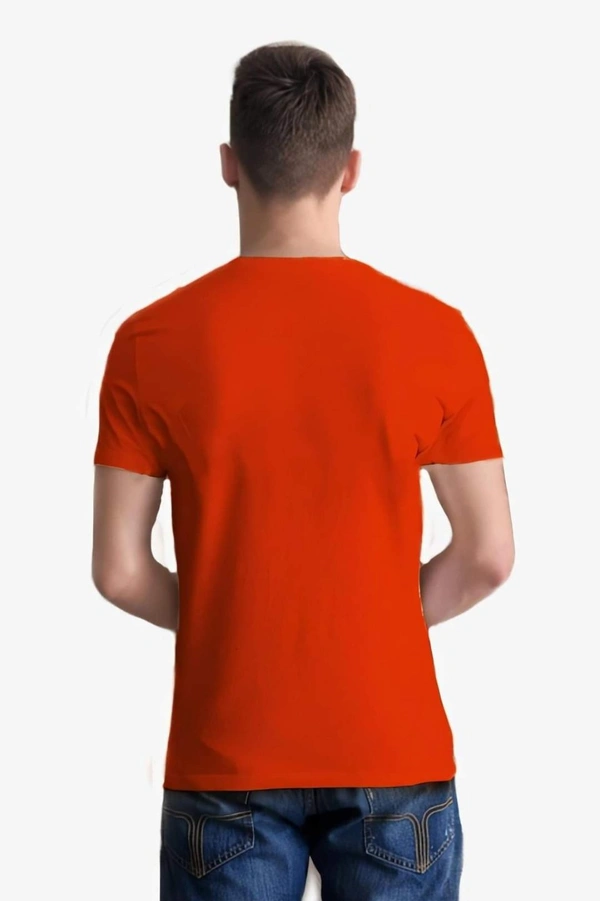 Cotton Blend Printed Half Sleeves Mens T-Shirt (Code: SC1928352) - Orange , M, Sidhu Collection 
