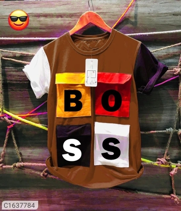  Tom Scott Cotton Printed Half Sleeves T-Shirt (SC1637784)  - Brown, S, Sidhu Collection 