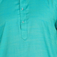Cotton Blend Solid Full Sleeves Regular Fit Mens Kurta Pyjama (Code: SC1940867) - Blue, L, Sidhu Collection 