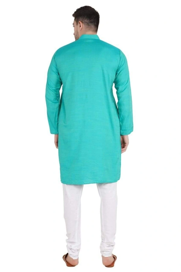 Cotton Blend Solid Full Sleeves Regular Fit Mens Kurta Pyjama (Code: SC1940867) - Blue, XL , Sidhu Collection 