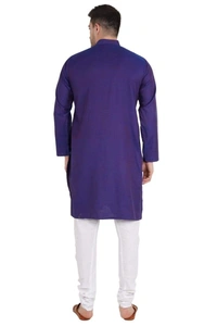 Cotton Blend Solid Full Sleeves Regular Fit Mens Kurta Pyjama (Code: SC1940864)  - Navy Blue , XXL , Sidhu Collection 