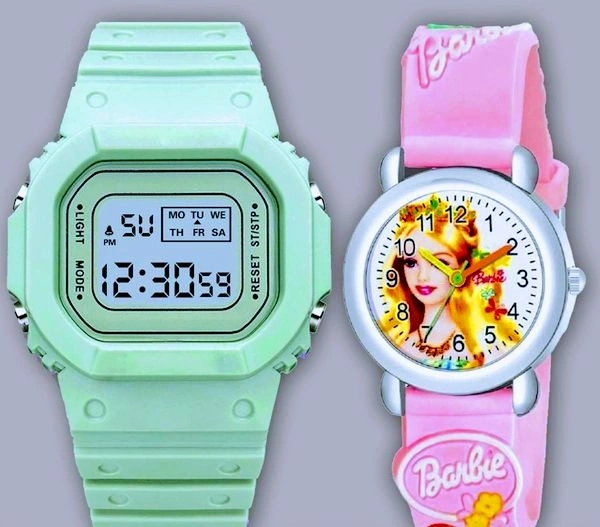 Combo Of Unisex Digital And Analog Watch (SC1952053)  - WHITE-PINK, Sidhu Collection 