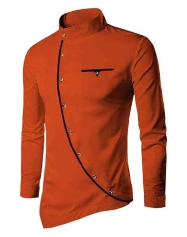 Cotton Solid Stylish Short Kurta (Code: SC1349185) - Brown , XL , Sidhu Collection 