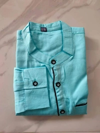 Cotton Solid Stylish Short Kurta (Code: SC1349186) - Sky , XXL , Sidhu Collection 