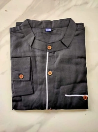 Cotton Solid Stylish Short Kurta (Code: SC1349184) - Black, L, Sidhu Collection 