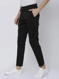 Cotton Solid Slimt Fit Casual Trouser (Code: SC1821759) - Black , 34, Sidhu Collection 