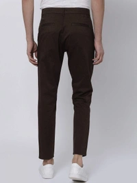 Cotton Solid Slimt Fit Casual Trouser (Code: SC1821758) - Brown , 30, Sidhu Collection 