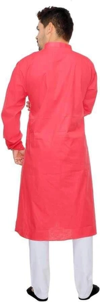 Cotton Solid Full Sleeves Straight Fit Kurta Set (Code: SC1754003) - Pink , L, Sidhu Collection 