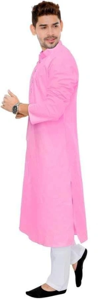 Cotton Solid Full Sleeves Straight Fit Kurta Set (Code: SC1754004) - Pink, L, Sidhu Collection 