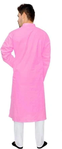 Cotton Solid Full Sleeves Straight Fit Kurta Set (Code: SC1754004) - Pink, L, Sidhu Collection 