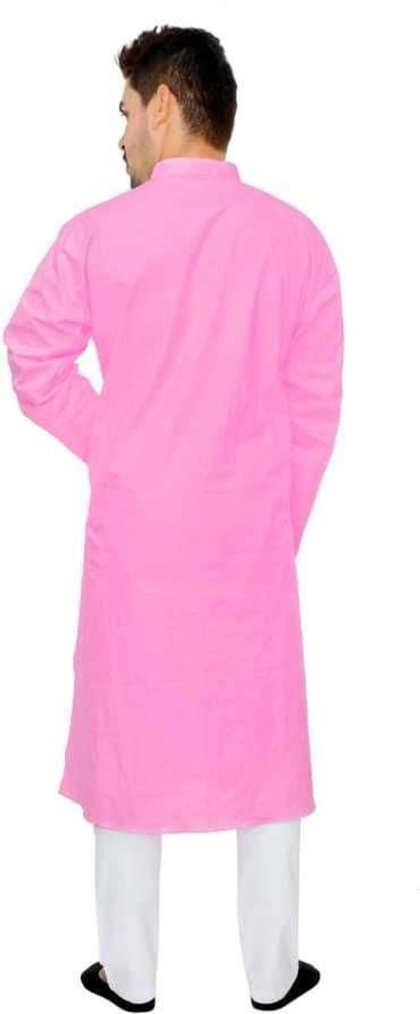 Cotton Solid Full Sleeves Straight Fit Kurta Set (Code: SC1754004) - Pink, L, Sidhu Collection 