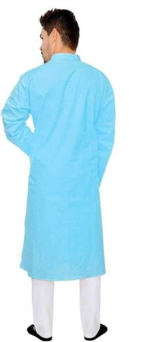 Cotton Solid Full Sleeves Straight Fit Kurta Set (Code: SC1754005) - Blue, XXL , Sidhu Collection 