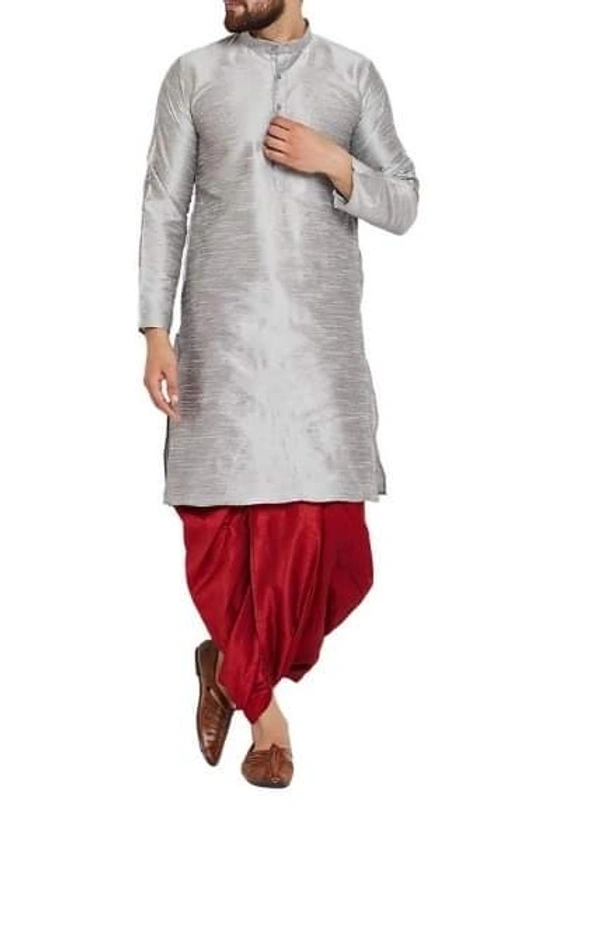  Dupion Silk Solid Straight Kurta with Dhoti (Code: SC460455) - XXL , Sidhu Collection 